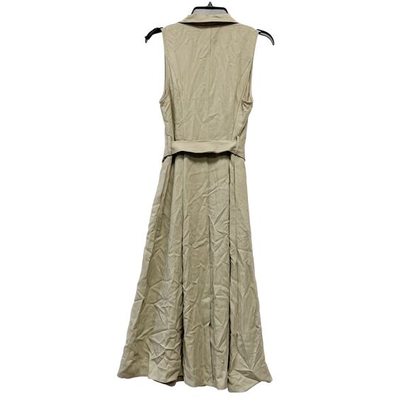 A New Day Women's Tie Waist Midi Shirtdress Khaki Size Small - Picture 3 of 6